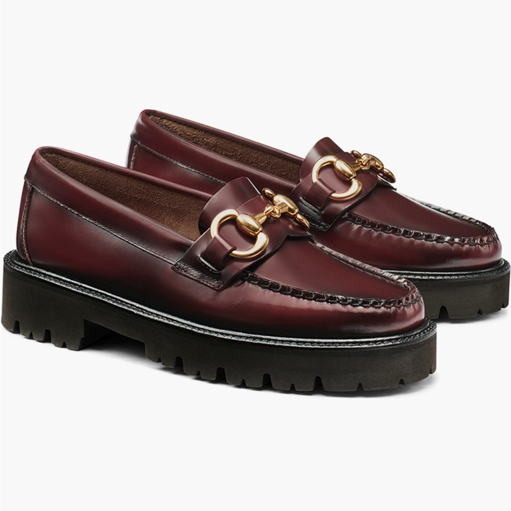 Brand New, Never Worn - G.H. Bass - Lianna Women's Burgundy Loafers w/ gold